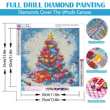 Christmas Tree Snowman Diamond Painting Kits for Adults,5D Winter Diamond Art Kits for Adults Beginners,DIY Full Round Drill Diamond Dot Painting Gem Art Kits for Adult,Home Wall Decor 13.8x13.8 Inch LKHMVCA