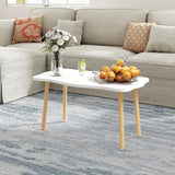 Funecy Cookie Coffee Table Low Table with 4 Solid Wood Sturdy Legs, Floor Table Desk for Sitting on The Floor, Storage and Living Room Furniture (White) Funecy