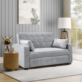 Lifestyle Solutions Ainsley Full Size Convertible Loveseat, Light Grey Serta