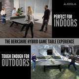JOOLA Berkshire Outdoor Table Tennis Table - Multi Use Conference Table Dining Table - Concrete Gray Wood Look Includes Steel Outdoor Ping Pong Net Set & Frame - Hybrid Indoor Outdoor Ping Pong Table JOOLA
