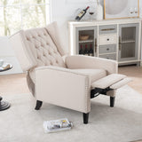 Push Back Recliner Chair,Easy Chairs for Small Spaces,Comfy Armchair,Reading Recliner Chairs for Adults,Living Room Accent Chair, Wingback and Rivets Design for Modern Recliner Chair(White) NITYASUNDARA