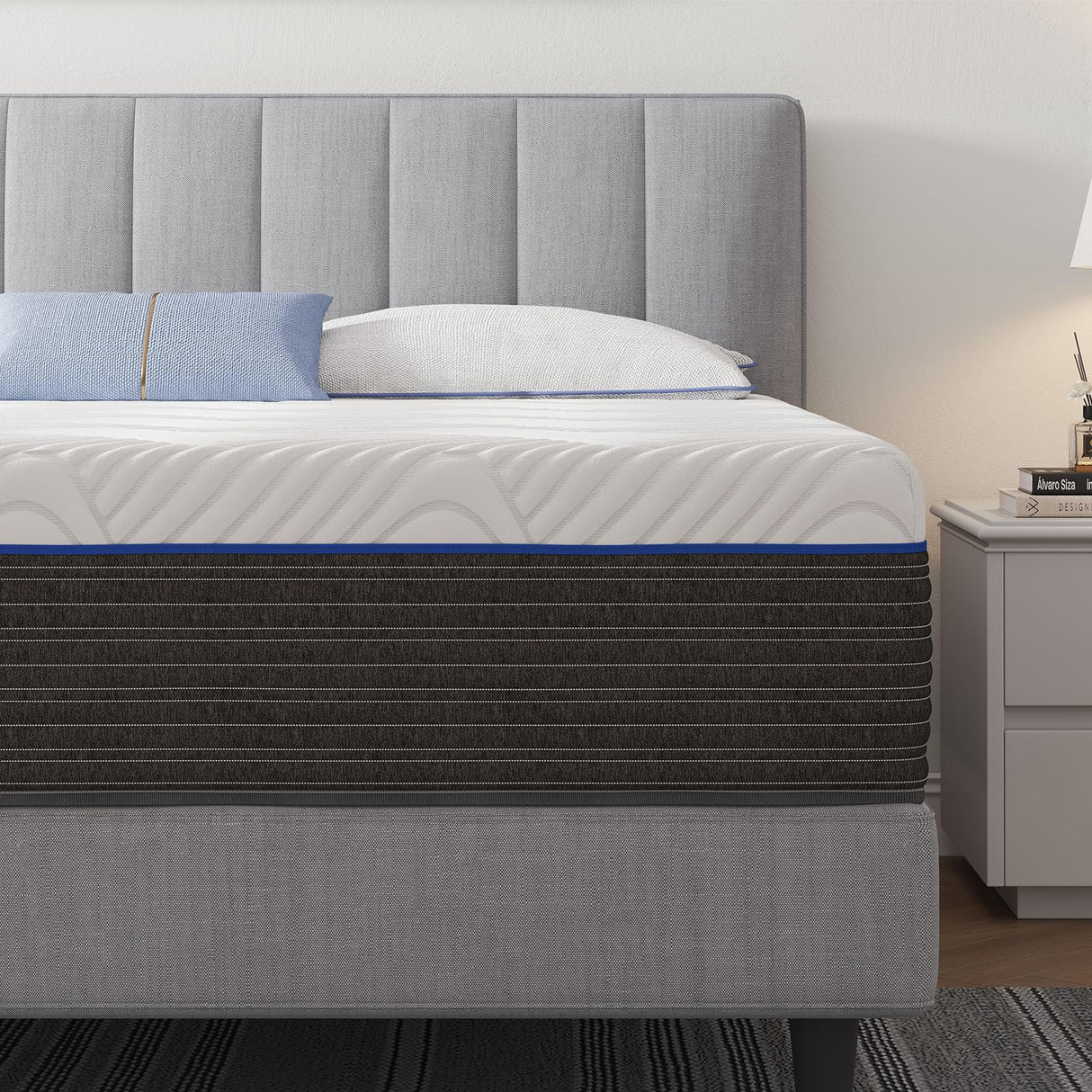 Rolanstar Full Size Mattress 10 Inch, Gel Memory Foam Mattress for Pressure Relief, Fiberglass-Free Comfort Mattress in a Box, Medium Firm Mattres for Kids, CertiPUR-US Certified, White Rolanstar