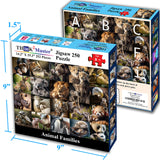 Think2Master Animal Families 250 Pieces Jigsaw Puzzle Featuring heartwarming Parent and Child Pairs. Fun Toy for Kids, School & Families. Great Gift for Boys & Girls Ages 8+. Size: 14.2” X 19.3” THINK2MASTER