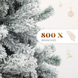 YITAHOME Snow Flocked Artificial Full Christmas Tree, Christmas Pine Tree with 880 Branch Tips, and Foldable Base for Home, Party Decoration(6ft) YITAHOME