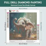 RICUVED Elephant Diamond Painting Kits for Adults, Diamond Art Kits 5D Animal Diamond Art Kits for Beginner, Diamond Dots Painting Full Round Drill Art and Crafts for Home Wall Decor 12x12 Inch RICUVED
