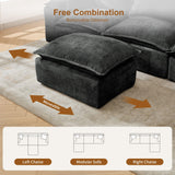 Korser 122" Sectional Couches for Living Room, Modular Boneless Couch with Deep Seat & Fluffy Cushion, Cozy Double-Layer Cushioned Sofa with Convertible Ottoman, Comfy Cloud Sofa, No Assembly Required Korser