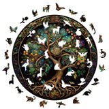 Wooden Puzzles for Adults, 200 Pieces Tree of Life Puzzle Uniquely Irregular Animal Shaped Wooden Jigsaw Puzzles, Creative Gift for Teenagers and Adults WHJSG