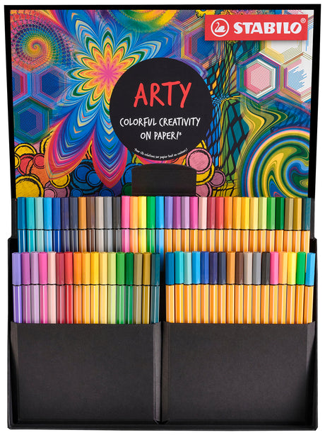Pen Set - STABILO Arty Creative Set - Pack of 68 - Point 88 & Pen 68 - Fineliners & Fiber-Tip Pens - Assorted Colors STABILO