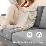 Busaurus Loveseat Sofa 56" Mid Century Modern Small Couches for Small Spaces Love Seat with 2-Seat Upholstered Cushion Sofa Couches for Bedroom Small Couch for Living Room Apartment (Grey) Busaurus