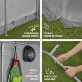 Best Choice Products 10x8ft Outdoor Storage Shed, Carport, Canopy Shelter, Dual Doors & Windows, Metal Frame, Weather-Resistant, Perfect for Storing Motorcycle, Bike, Garden Tools – Gray Best Choice Products