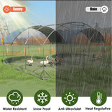 Chicken Coop Metal Large Chicken Coop with Run for Yard Chicken Pen Heavy Duty Poultry Cage with Waterproof Anti-UV Cover for Outdoor Farm Use Dome Roof Hen House Duck Rabbit Cage with Security Lock kejector
