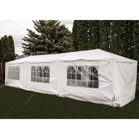 Party Tent Canopy Tent for Outdoor Wedding Party - *New Heavy Duty Design* or Camping BBQ w/Removable Waterproof Sidewalls - 30' x 10' - Backyard Expressions - WoodArtSupply