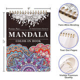 Mandala Coloring Book for Adults - 9" x 12" Coloring Book Spiral Bound, 50 Hand Drawn Mandalas Patterns for Relaxation & Stress Relief, Mindfulness Gifts Appointime