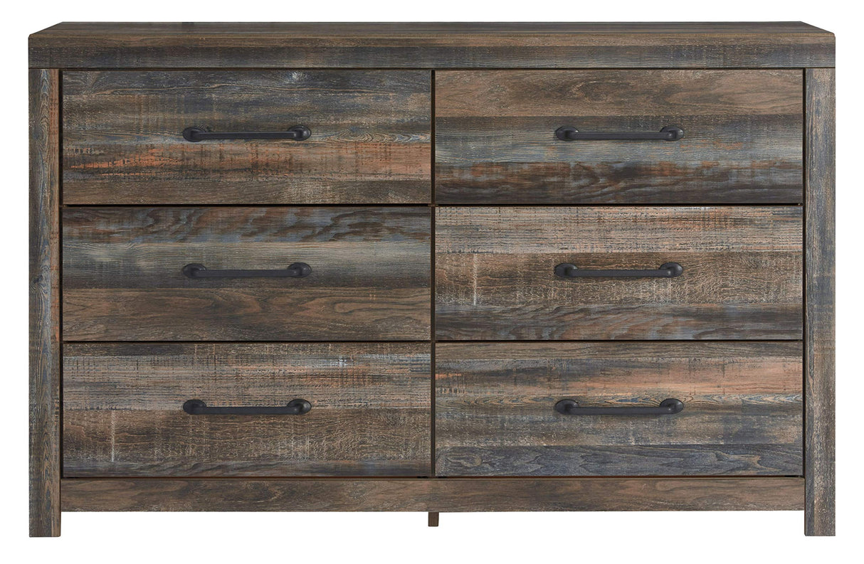 Signature Design by Ashley Drystan Rustic Industrial 6 Drawer Dresser, Weatherworn Brown Signature Design by Ashley