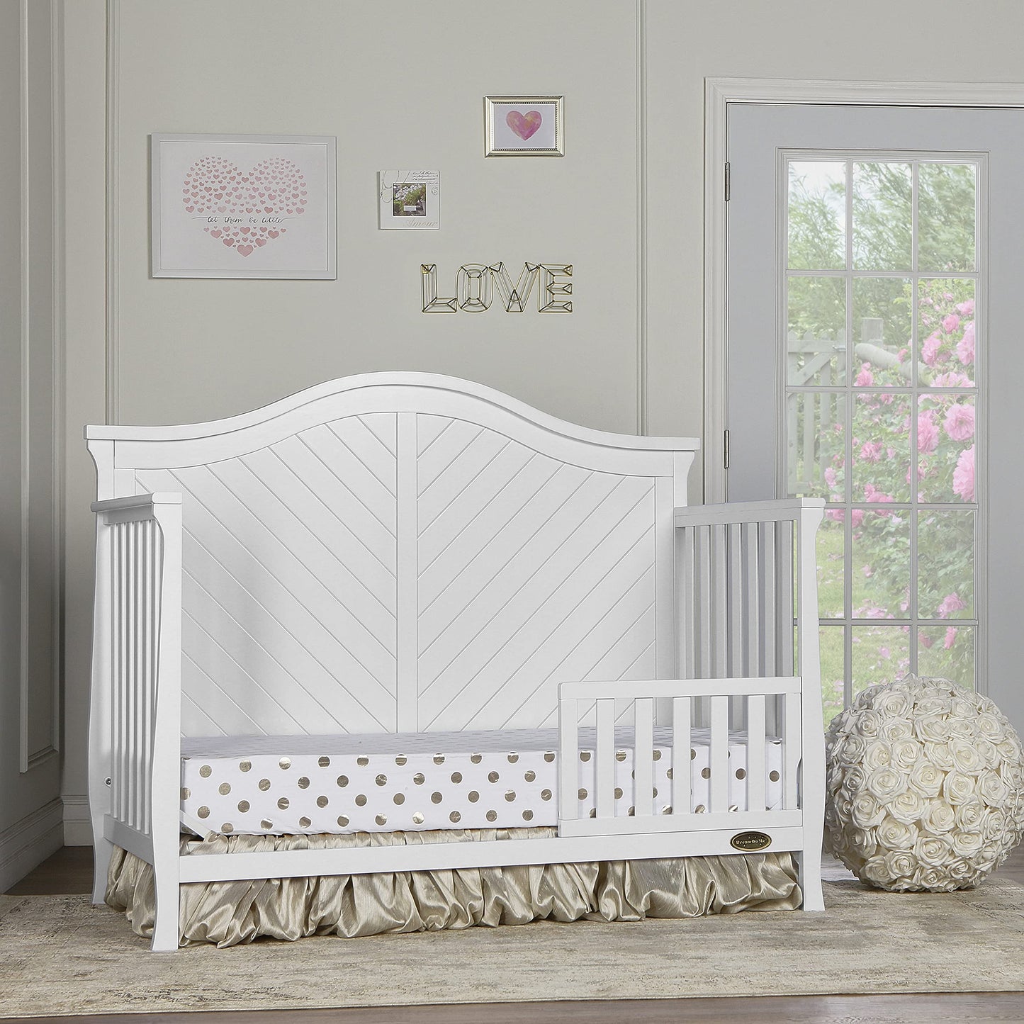 Dream On Me Kaylin 5-in-1 Convertible Crib in White, Greenguard Gold Certified 56x31x47 Inch (Pack of 1)