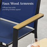 Best Choice Products 4-Piece Outdoor Textilene Patio Conversation Set, Backyard Furniture w/Loveseat, Coffee Table, Steel Frame - Black/Navy Best Choice Products