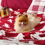 Bedsure Christmas Throw Blanket for Couch - Christmas Decorations Gifts for Women, Warm Sherpa Deer Throw Blanket, Red 50"x60" Bedsure