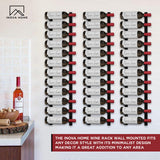 Luxinova Wine Rack Wall Mounted, Premium Black 12 Bottle Wall Wine Rack, Metal Wine Rack for Wine Display, Wall Racks for Wine Storage, Hanging Wine Shelf for Home Bar, All Mounting Hardware Included Luxinova