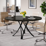 Tribesigns 47" Round Conference Table, Modern Business Meeting Table for Office Conference Room (Black) Tribesigns