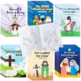 ANGOLIO 24PCS Christian Bible Coloring Books for Kids Teacher's Day Activities Coloring Books Verse Drawing Supplies for Sunday School Classroom Rewards Back to School Goodies Bag Birthday Party Gifts ANGOLIO