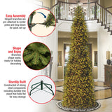 National Tree Company Artificial Slim Christmas Tree, Green, Kingswood Fir, Includes Stand, 12 Feet National Tree Company
