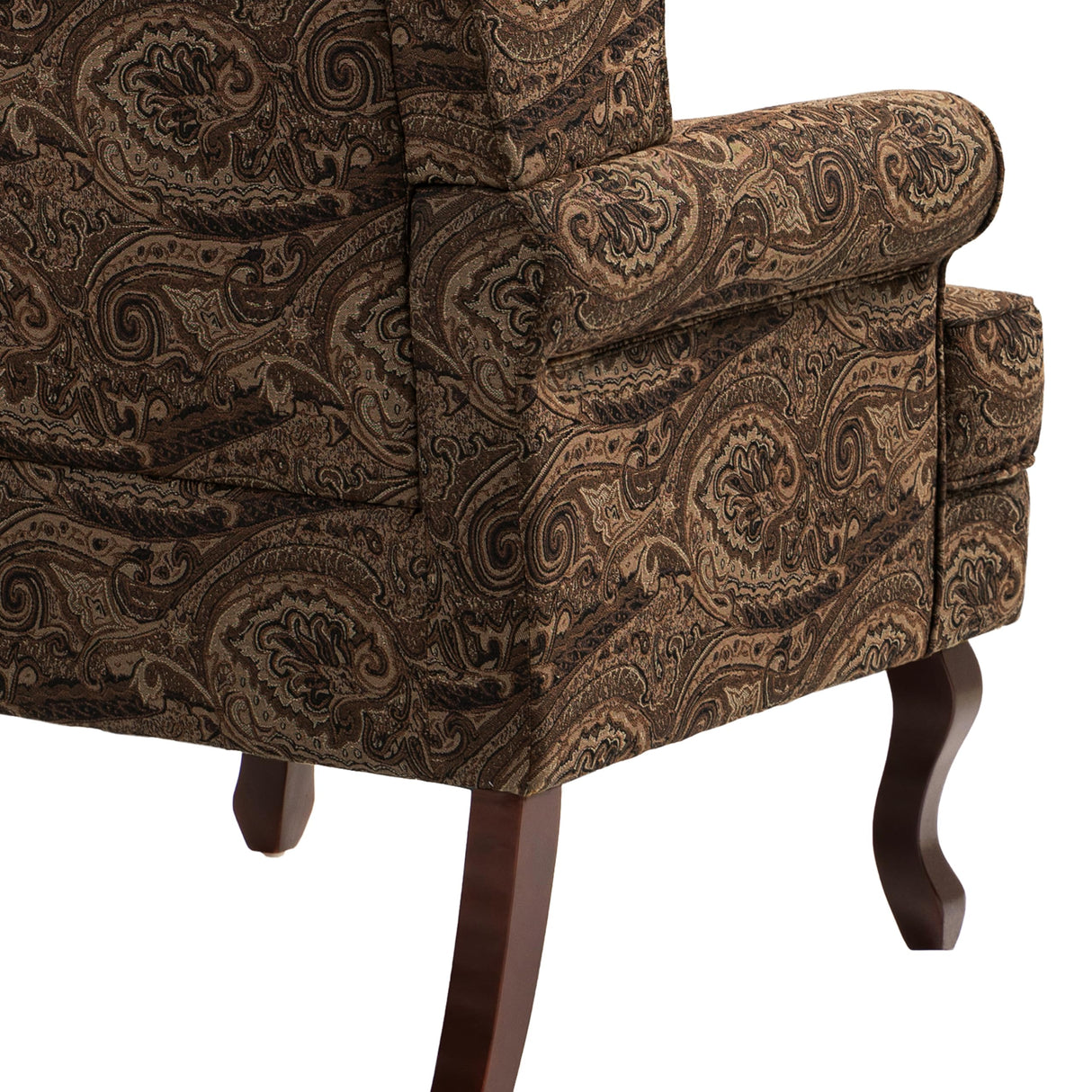 UIXE High Back Accent Chair, Fabric Upholstered Armchair for Living Room, Wingback Retro Arm Chair Comfy Single Sofa Bedroom Reading Seat - Cranberry Floral UIXE