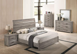 Roundhill Furniture Floren Contemporary Weathered Gray Wood Bedroom Set, Queen Panel Bed, Dresser, Mirror, Two Nightstands, Chest Roundhill Furniture
