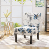 Christopher Knight Home Kendal Traditional Fabric Accent Chair, Print, Matte Black, 22.5D x 29.5W x 32H in Christopher Knight Home