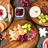 Nuenen 10 Pcs Round Wood Cutting Board with Handle Wooden Serving Board Kitchen Chopping Boards for Pizza, Bread, Cheese, Charcuterie, Fruit, Vegetables (Acacia) Nuenen