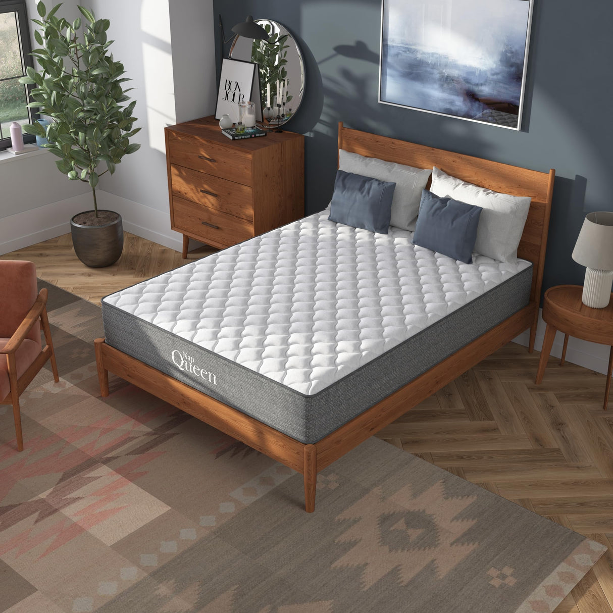 NapQueen 10 Inch King, Valeria Hybrid Cooling Gel Memory Foam & Pocket Coil Spring Mattress, CertiPUR-US Certified, Fiberglass-Free Mattress NapQueen