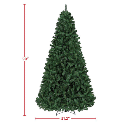 Yaheetech 7.5ft Premium Spruce Hinged Artificial Full Christmas Tree with 1346 Branch Tips Holiday Xmas Tree with Metal Hinges and Foldable Base for Home Party Office Decoration