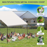 VerisShade Large Metal Chicken Coop, Walk-in Poultry Cage, Large Outdoor Chicken Coop with Waterproof Cover for Outdoor Yard Farm Use (9.8x13.1x6.6FT) VerisShade