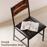 IRONCK Dining Table Set for 4, Wood Kitchen Table with Upholstered Chairs Dinning Table Set for Kitchen & Dining Room, Compact Dining Set for Small Spaces, Rustic Brown IRONCK