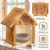 Window Bird Houses for Outside with 2 Powerful Hooks, Clear Window Bird House for Viewing Inside, Hanging Wooden Birdhouses to Paint for Outdoors, Bird Nesting Box for Bluebird Finch Chickadee ANSTEEP