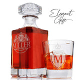 Personalized 5 pc Whiskey Decanter Set - 9 Design Options - Limited Edition, Custom Liquor Decanter | 25 Oz, 750ml Liquor Decanter w/ 4pcs Whiskey Glass Set #1 Amazing Items