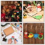 96 Pcs Wooden Christmas Ornaments Unfinished Wood Slices, Wooden Christmas Tree Hanging Ornaments for DIY Art Craft with 12 Styles, DIY Wooden Christmas Ornaments Hanging Decorations Kit BENIMUS