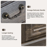 XIAO WEI Nightstand with Hidden Drawer, 25" Tall Farmhouse Bedside Table with 3 Drawers and 1 Open Shelf, Wood Rustic End Side Table, Small Dresser Drawers (Brownish Green Oak, 1PC) XIAO WEI