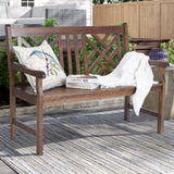 Sophia & William Walnut Outdoor Garden Bench - 47" Weatherproof Wooden Patio Seating with Backrest Sophia & William