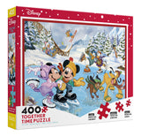 Ceaco - Disney Holiday - Together Time - Mickey & Minnie Skating - 400 Piece Jigsaw Puzzle Ceaco