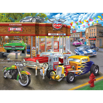 RoseArt - American Nostalgia - Hot Rod Garage - 550 Piece Jigsaw Puzzle for Adults