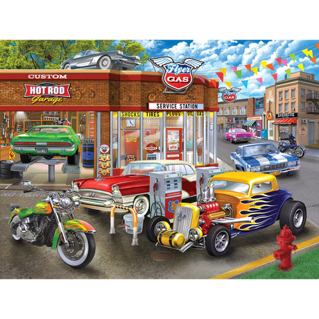 RoseArt - American Nostalgia - Hot Rod Garage - 550 Piece Jigsaw Puzzle for Adults RoseArt