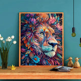 xackcme Lion Paint by Numbers for Adults with Framed Canvas-with Wooden Easel,Paint by Number on Canvas Animals,DIY Acrylic Oil Painting Kits with Brushes Nice Gift Box for Home Wall Decor(12x16inch) xackcme