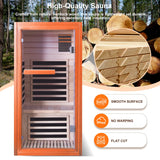 ToTibuy Far Infrared Sauna for Home 1 Person Indoor Wood Sauna Personal Spa Room 1065W 120V with Red Light Bluetooth Speakers 31.5"x31.5"x63" ToTibuy