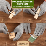 BYDREM Wood Carving Kit, Wood Whittling Kit, Carving Knife Kit, 9 PCS Wood Carving Knifves, 7 PCS Wood Carving Blocks, 12 Colors of Paint, Wood Carving Tools, Complete Wood Whittling Kit for Beginners BYDREM