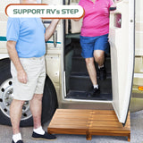 FANATU Wooden Platform Step Stool, 24.7" Step Platform for Adults & Elderly - Durable Mobility Stepping and Stair Assist Indoor & Outdoor, Heavy Duty/Non-Slip Step Stool for Handicap, Bedroom, Kitchen FANATU