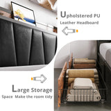 LIKIMIO King Bed Frame with 4 Storage Drawers, Platform Bed with Charged Headboard, Sturdy and Stable, No Noise, No Box Spring Needed, Easy to Install, Vintage Brown and Black LIKIMIO