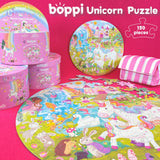 Unicorn Jigsaw Puzzle for Kids Ages 5-8 - 150 Piece Round Unicorn Kids Puzzles - Princess Puzzle with Fairies and Animals Made with 100% Recycled Card by boppi boppi