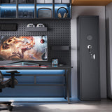 Superday 3-5 Rifle Gun Safe, Quick Access Large Gun Safe for Rifles and pistols with Keyboard Lock, Electronic Locking Gun Cabinet Rifle Safe with Gun Safes Pocket and Rifle Rack for Home Superday