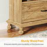 Tribesigns 6-Tier Oak Bookcase with Drawer for Stylish Storage Tribesigns