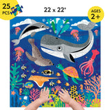 Mudpuppy Depths of The Sea - Jumbo 25 Piece Jigsaw Floor Puzzle Featuring Whales, Dolphins, and More!, Flower Mudpuppy